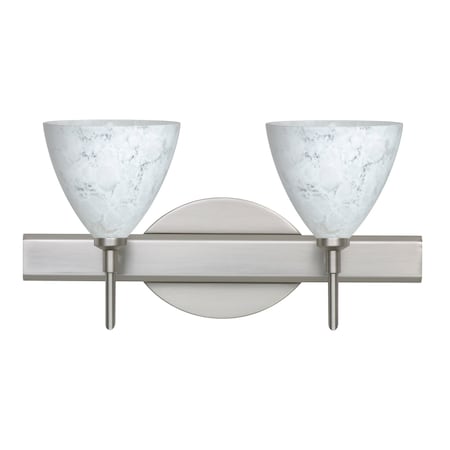 Besa Lighting Mia Vanity, Carrera, Satin Nickel Finish, 2x5W LED 2SW-177919-LED-SN